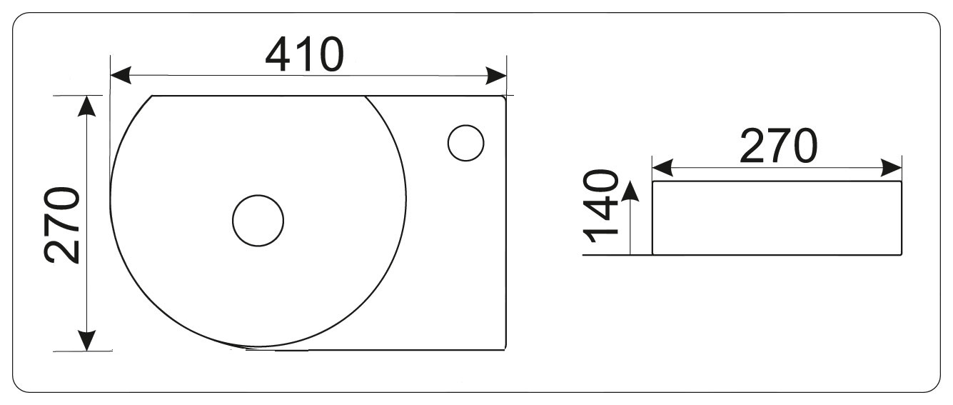 Раковина CeramaLux N 9273L 41 см левая