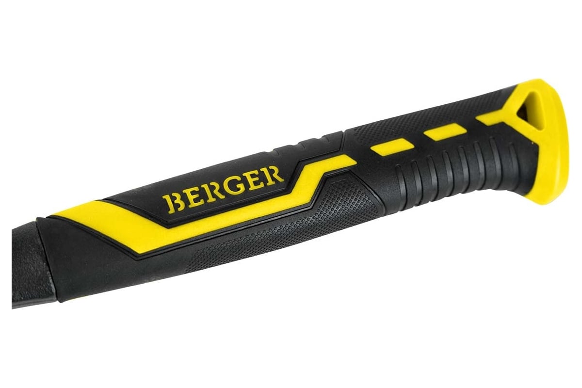 Молоток-гвоздодер Berger BG цельнокованый 450 г., магнит, 3-компонентная рукоятка,BG1527