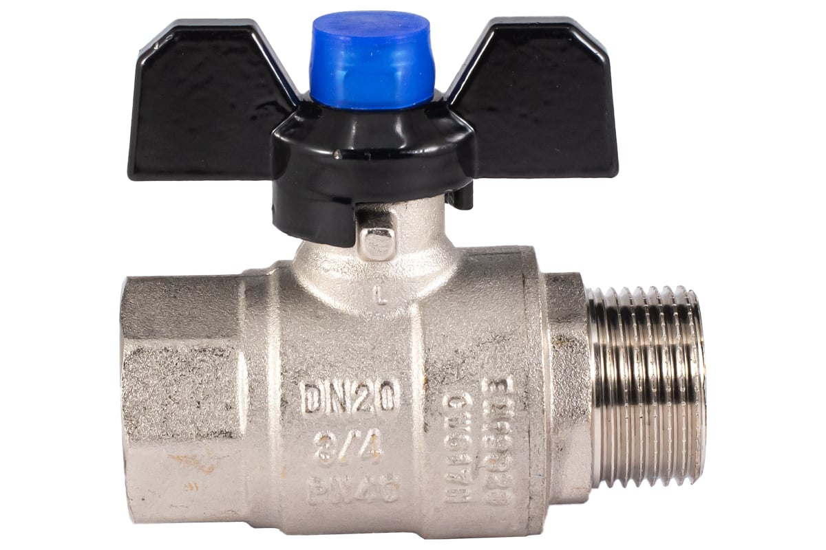 Шаровой кран PROFACTOR PF STRONG ручка бабочка в/н 3/4 дюйма PF FBV 286