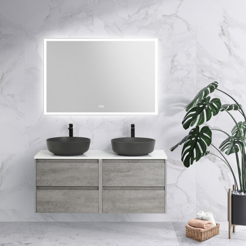 Столешница BelBagno EK-140-2-BL 140 см, 2 отв. под смеситель и раковину, Bianco Lucido