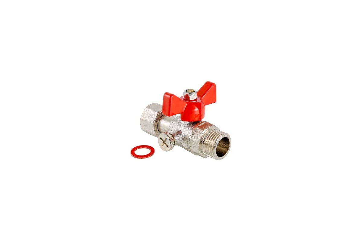 Шаровой кран для подключения  манометра Valtec 1/2нар -1/2вн. VT.806.N.0404
