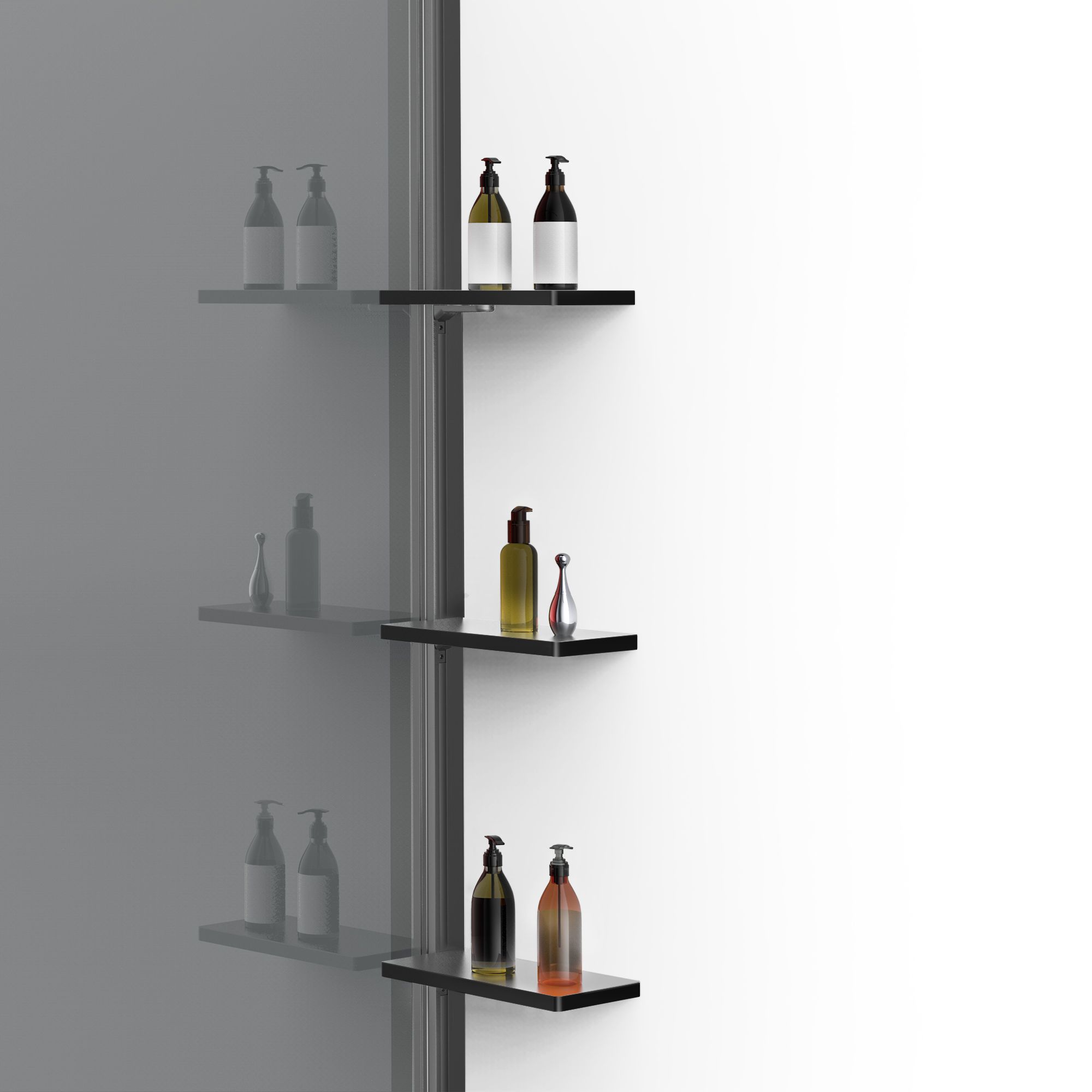 Душевая перегородка Vincea Walk-In VSW-1HWS900CGGM 90x200 вороненая сталь, тонированное