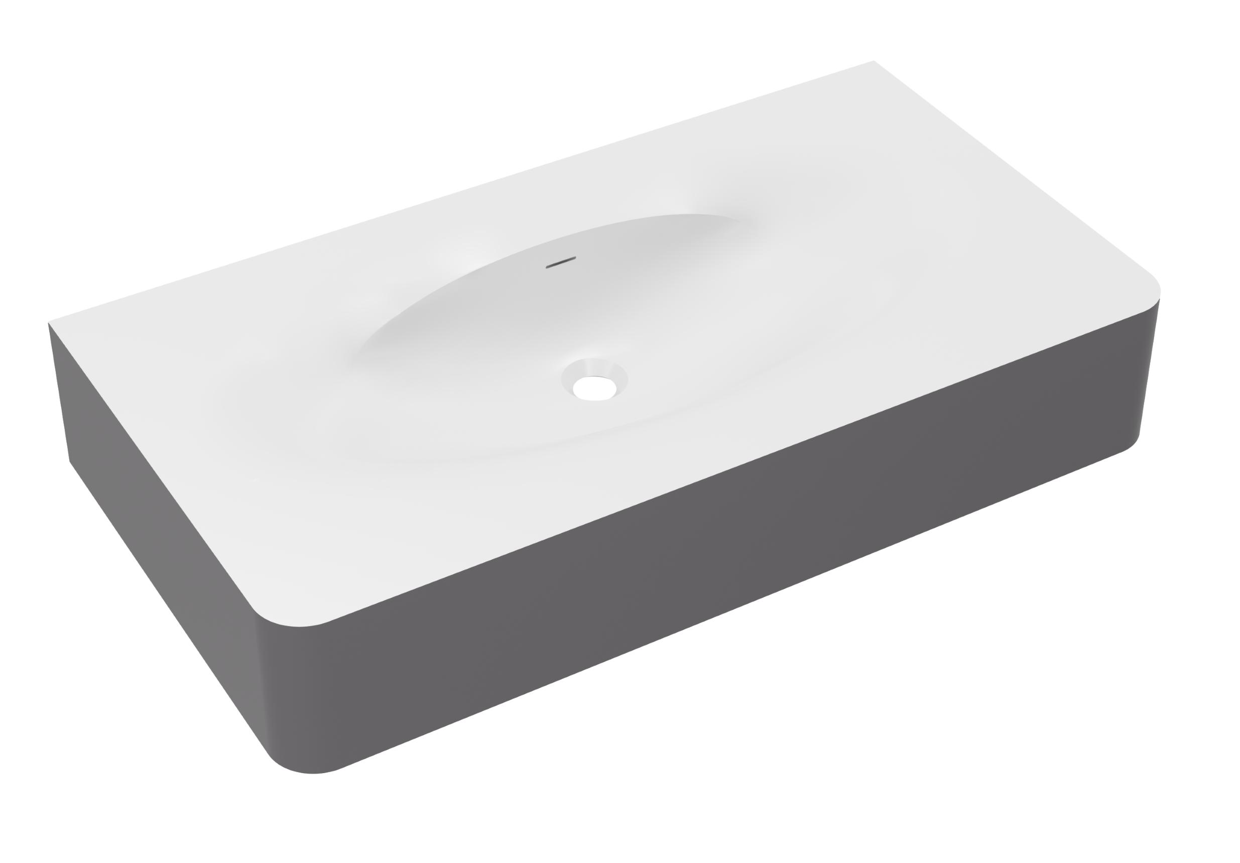 Раковина Vincea Caprise VCB-4CA100MWG 100 см, Corian, белый матовый/серый матовый