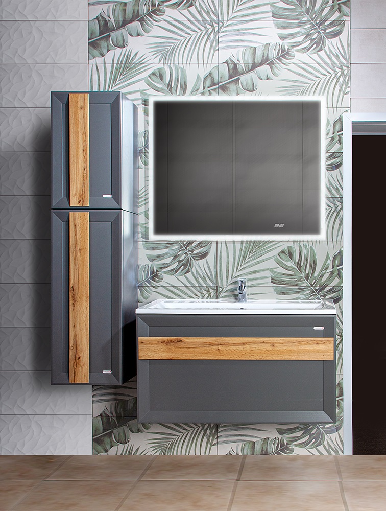 Мебель для ванной Бриклаер Берлин 100 см оникс серый