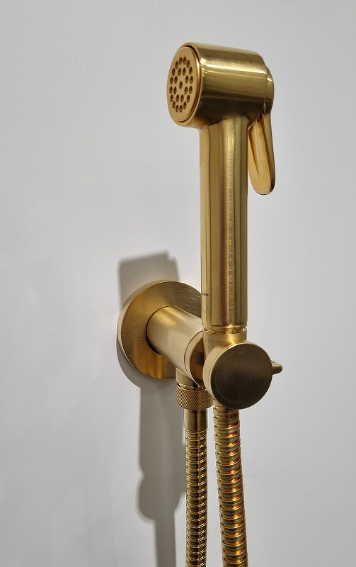 Гигиенический душ Bossini Paloma E37005B.043 с прогрессивным смесителем, сатинированное золото