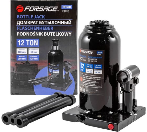 Домкрат Forsage бутылочный 12т. с клапаном F-T91204(9609)