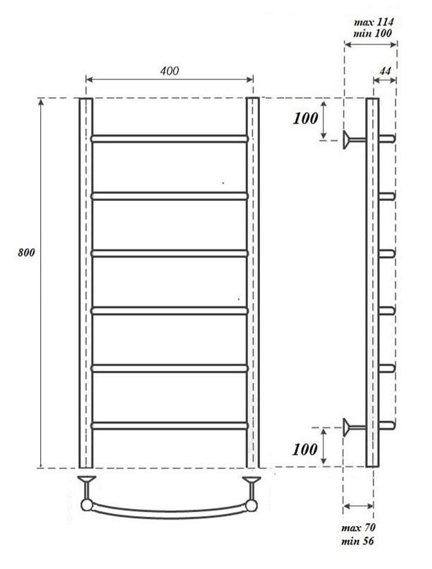 Полотенцесушитель электрический Point PN04148E П6 40x80 хром