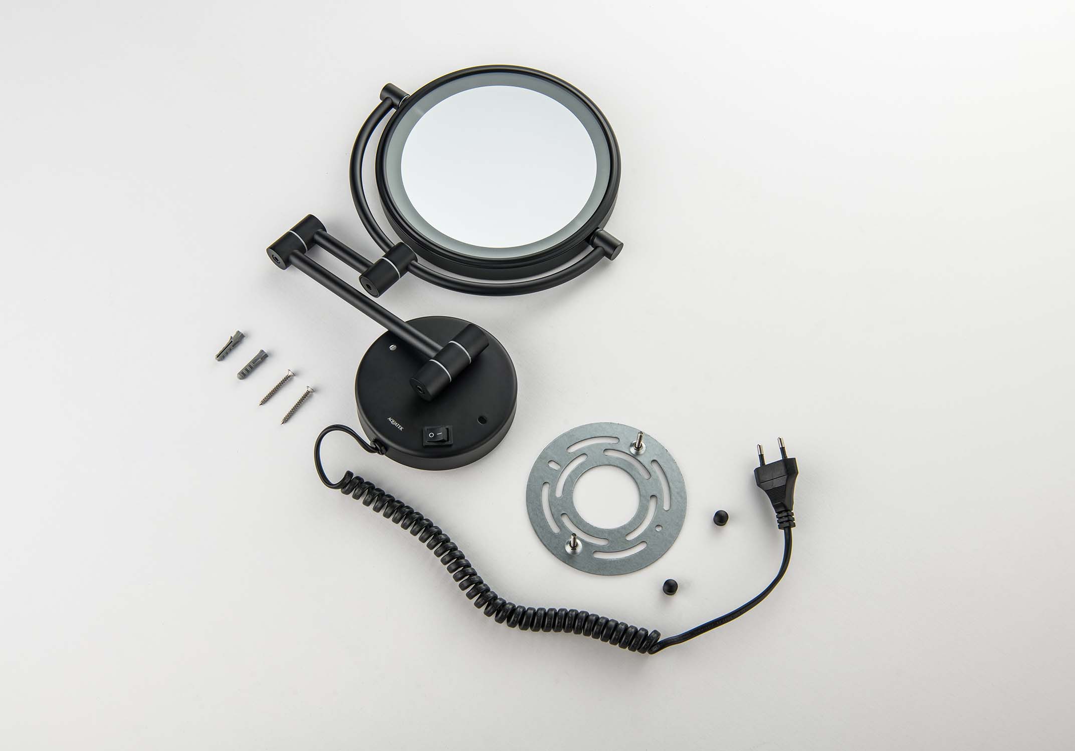 Зеркало косметическое Aquatek AQ4915MB с подсветкой, черный матовый