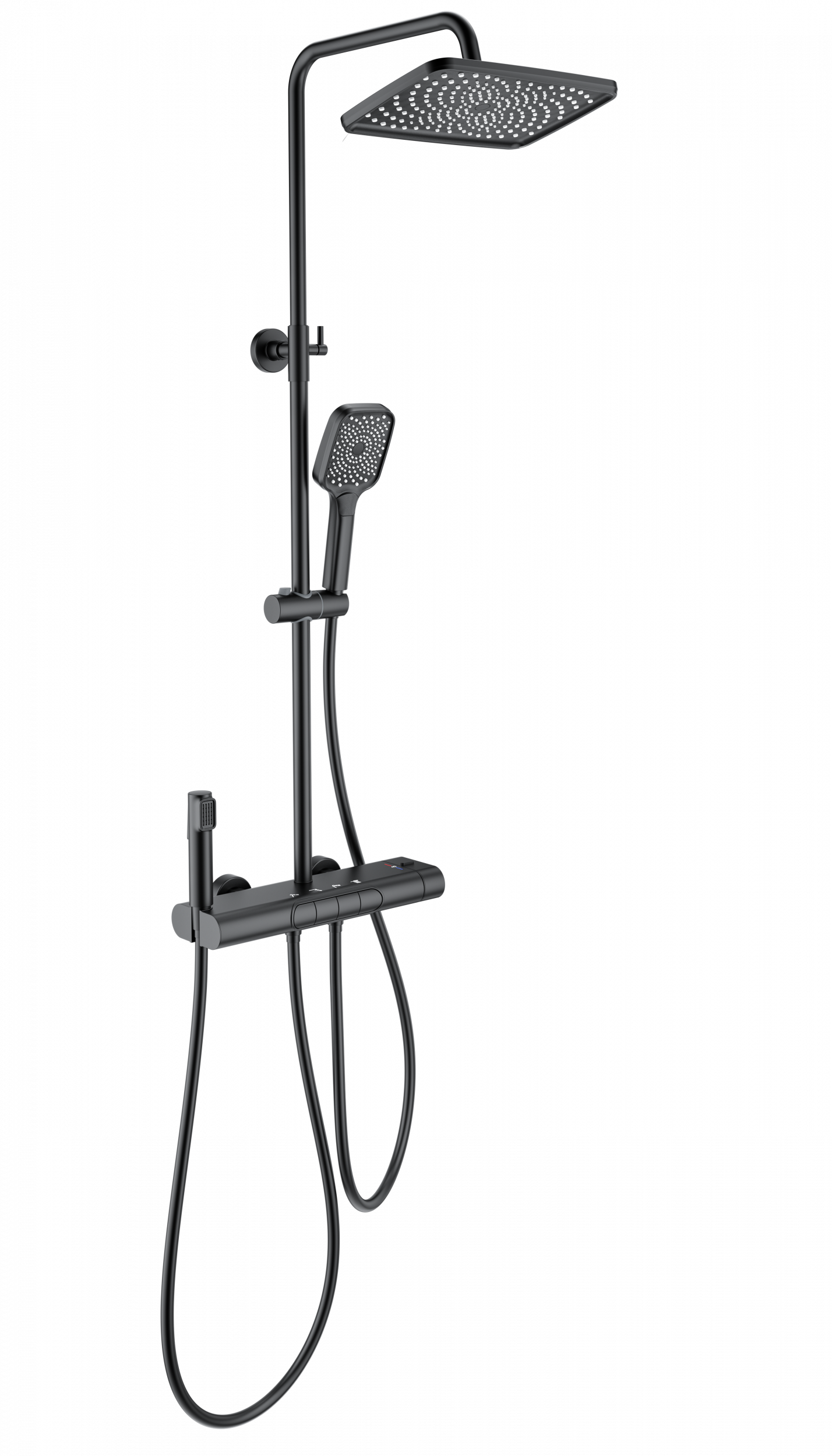 Душевая стойка Wonzon&Woghand Muse Legato WW-B4129-MB термостат, черный матовый