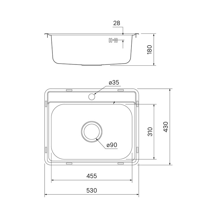 Кухонная мойка Iddis Basic BAS53P0i77 53 см сталь