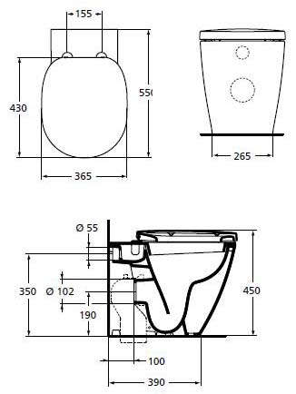 Приставной унитаз Ideal Standard Connect E803401