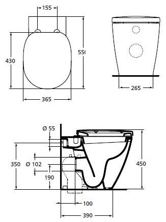 Приставной унитаз Ideal Standard Connect E803401