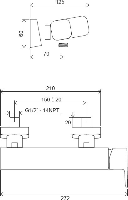 Смеситель для душа Ravak 10° Free TD F 032.00/150 X070132