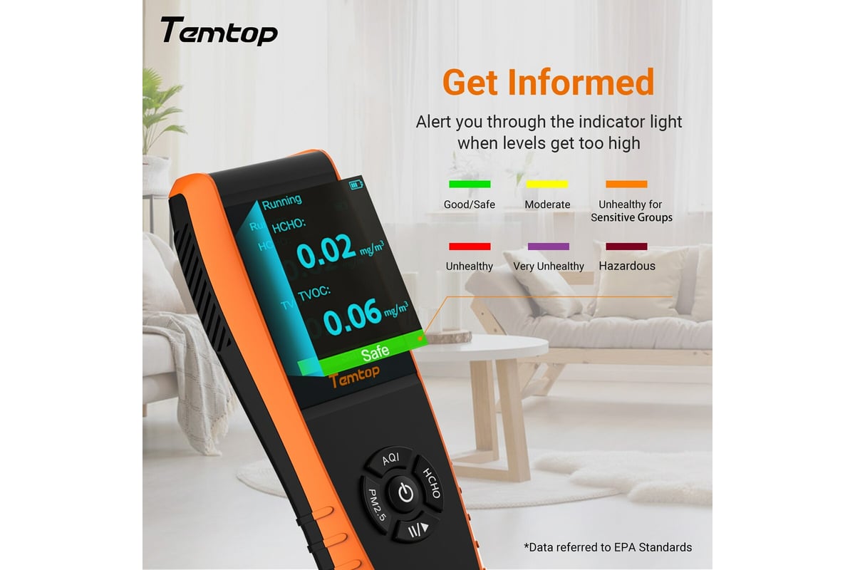 Анализатор качества воздуха Elitech Temtop lkc 1000s+ lkc1000s