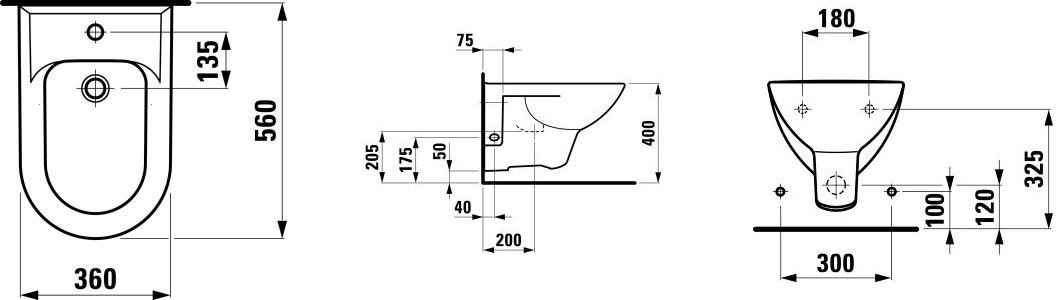 Подвесное биде Laufen Pro 8.3095.1.000.304.1