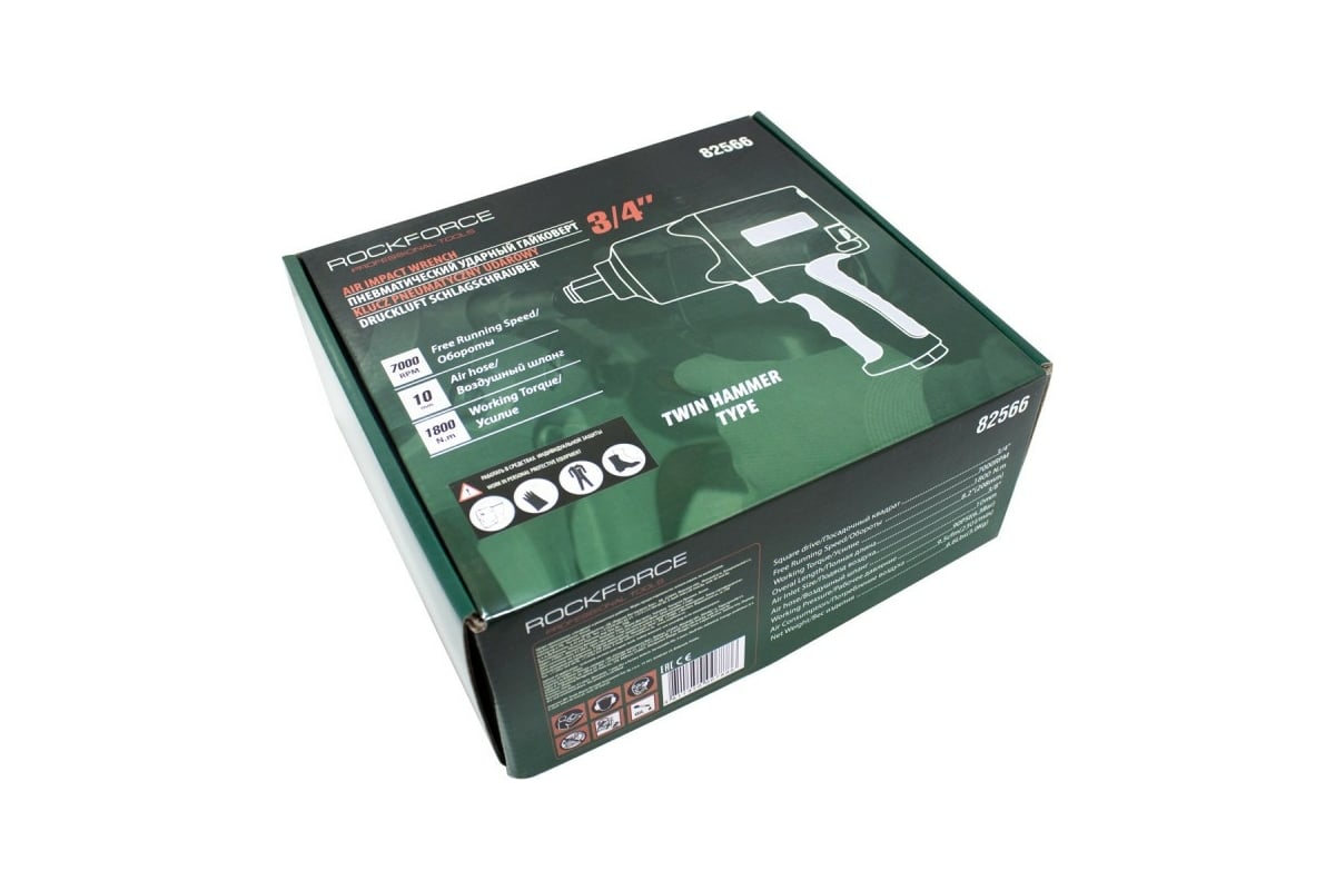 Ударный пневмогайковерт Rockforce 3/4'' DR с реверсом и регулировкой усилия RF-82566(48142)