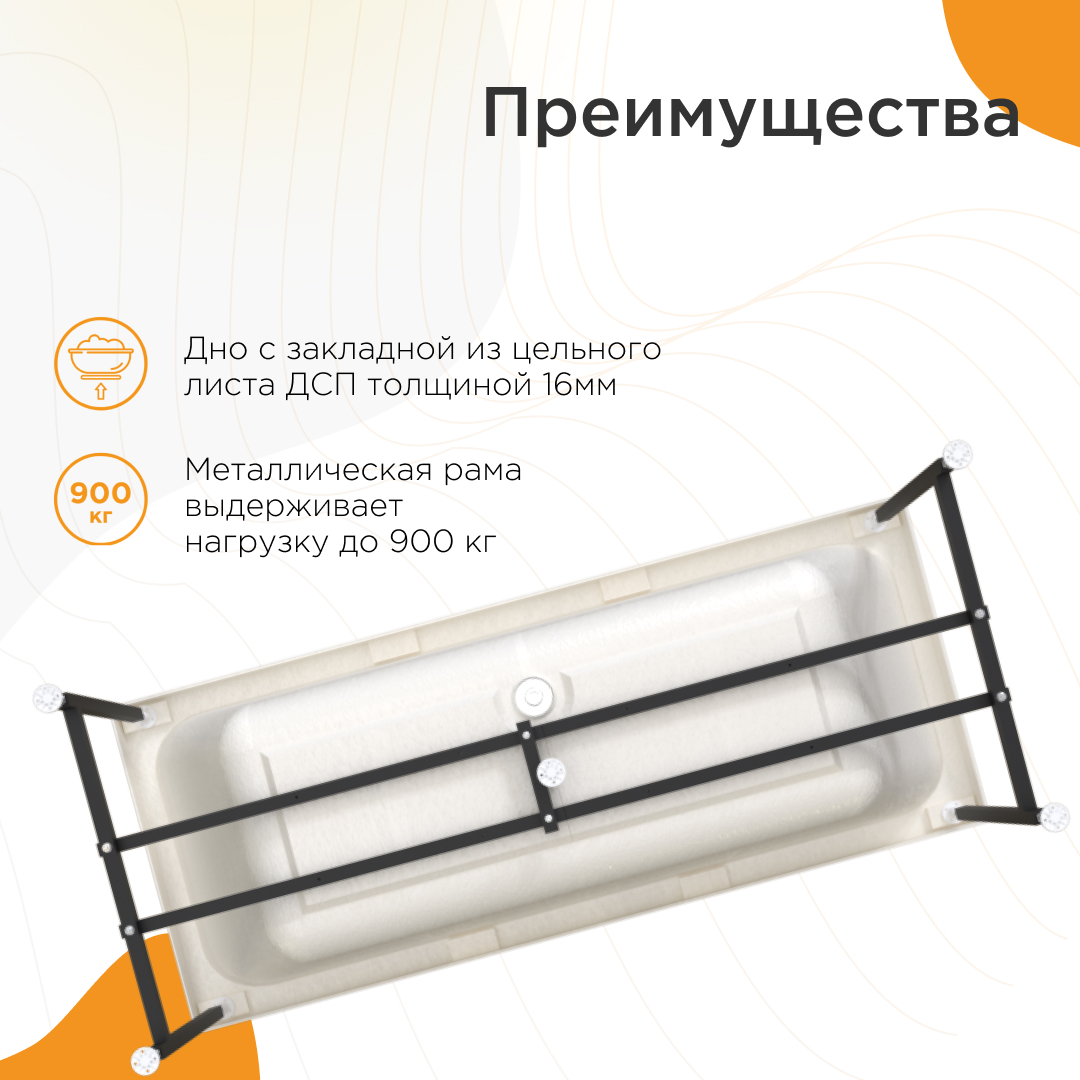 Акриловая ванна Радомир Патрисия 170х70 см 1-01-0-0-1-331