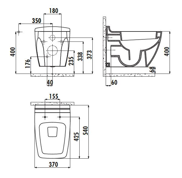 Подвесной унитаз Creavit Bull BL320-11CB00E-0000