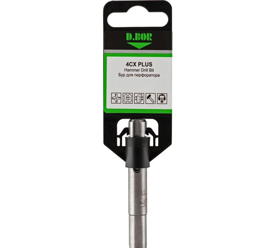 Бур D.BOR SDS-plus 4CX PLUS 10х200/260 мм, 4-cutting D-4XPD10L0260