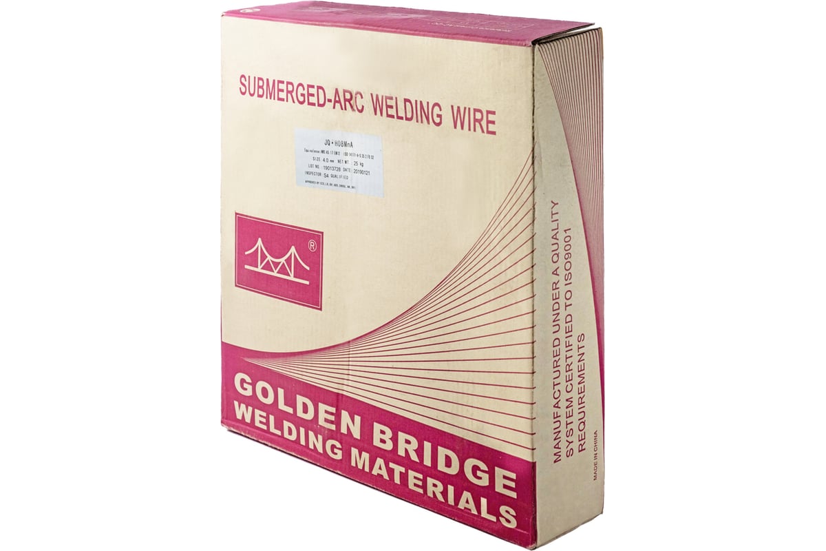 Проволока сварочная омедненная под флюс JQ.H08MnA/EM12 4 мм, 25 кг GOLDEN BRIDGE 119