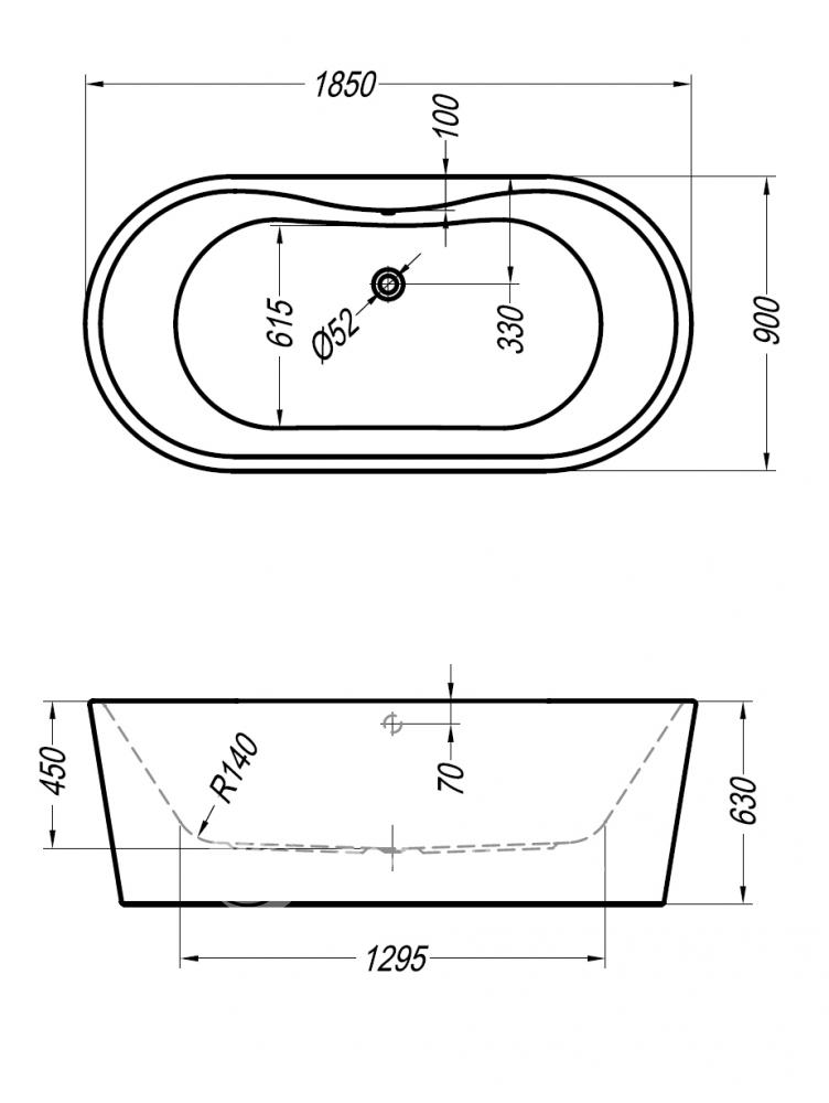 Экран для ванны Kolpa-San Comodo BASIS 185x90