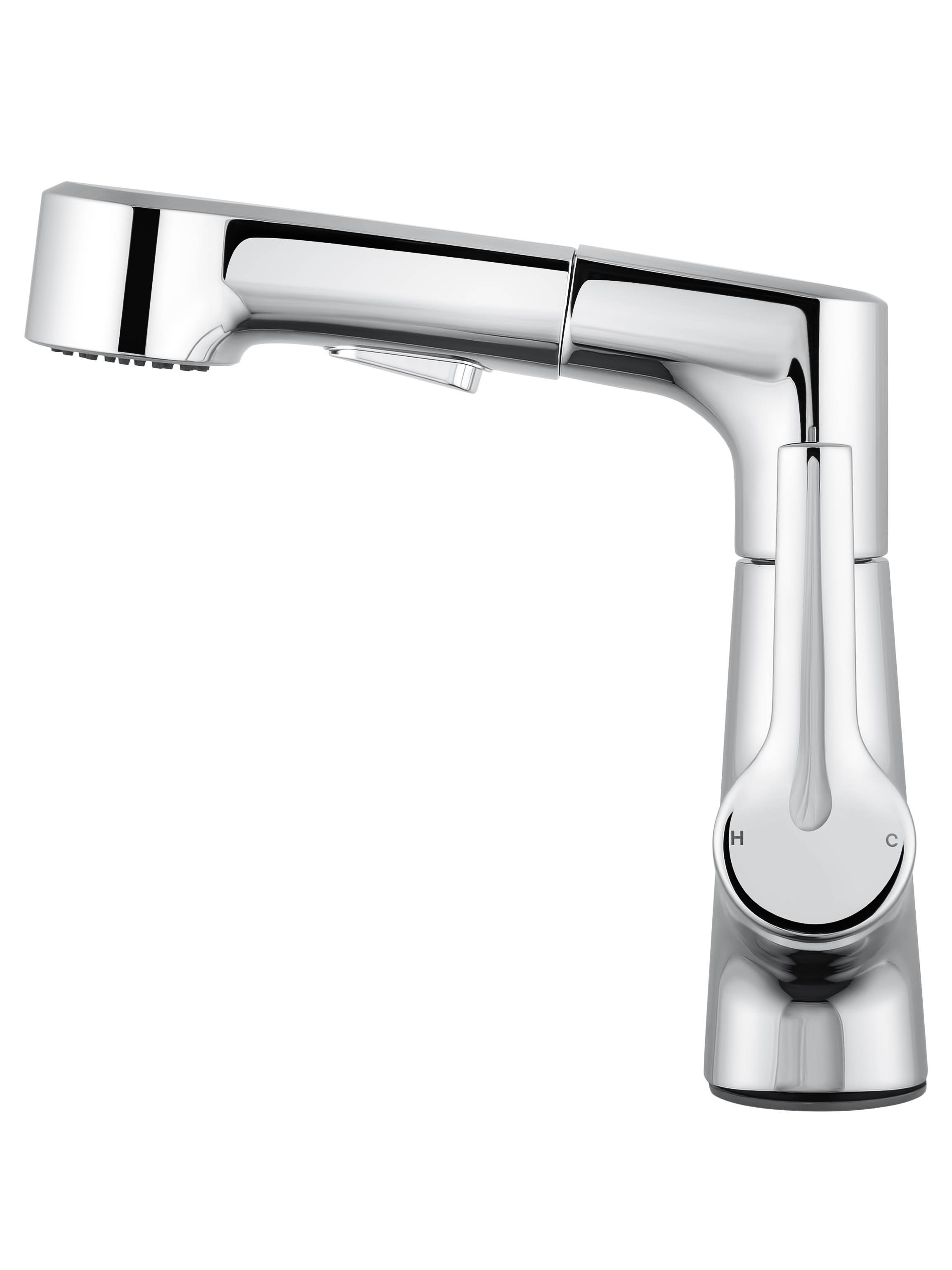 Смеситель для раковины Wonzon&Woghand WW-121B108-CR выдвижной излив, хром