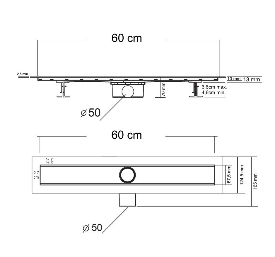 Душевой лоток Vincea Say Optima-S SAY.603.60.S.U 60 см, хром