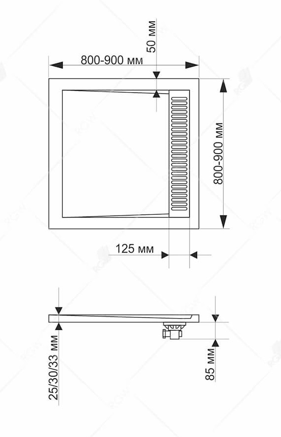 Поддон для душа RGW STM-W 80x80 каменный, комплект