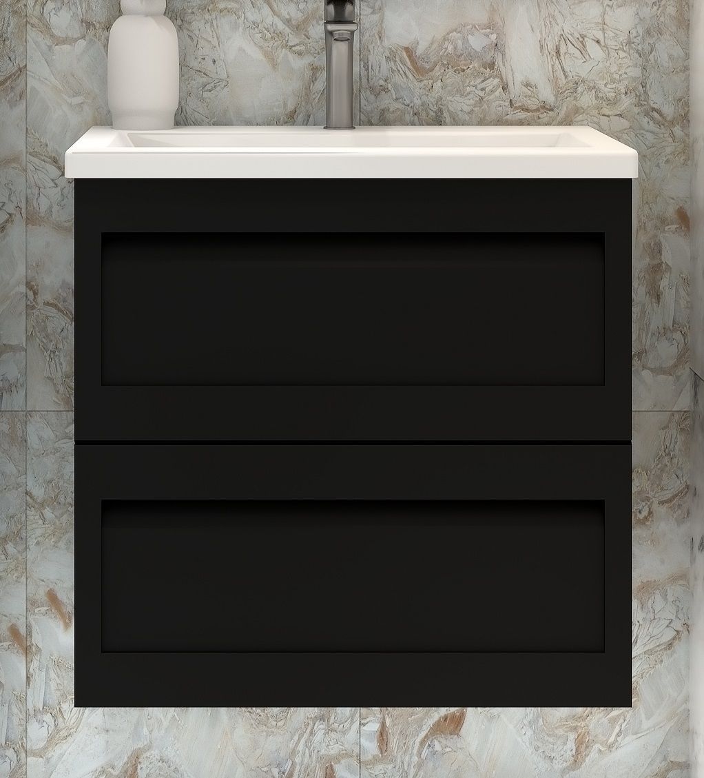 Мебель для ванной Art&Max Platino 58 см черный матовый