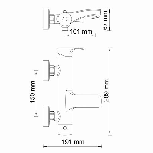 Смеситель для ванны WasserKRAFT Berkel 4801 с душем