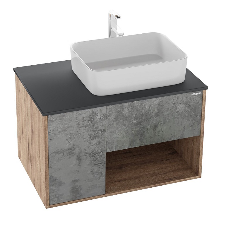 Мебель для ванной Grossman Бруно 80 см веллингтон/бетон