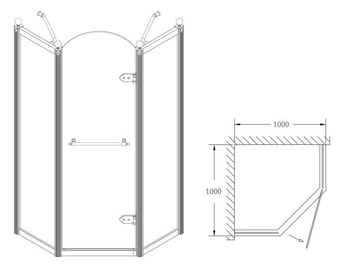 Душевой уголок Orans SR-1656B 100x100 бронза