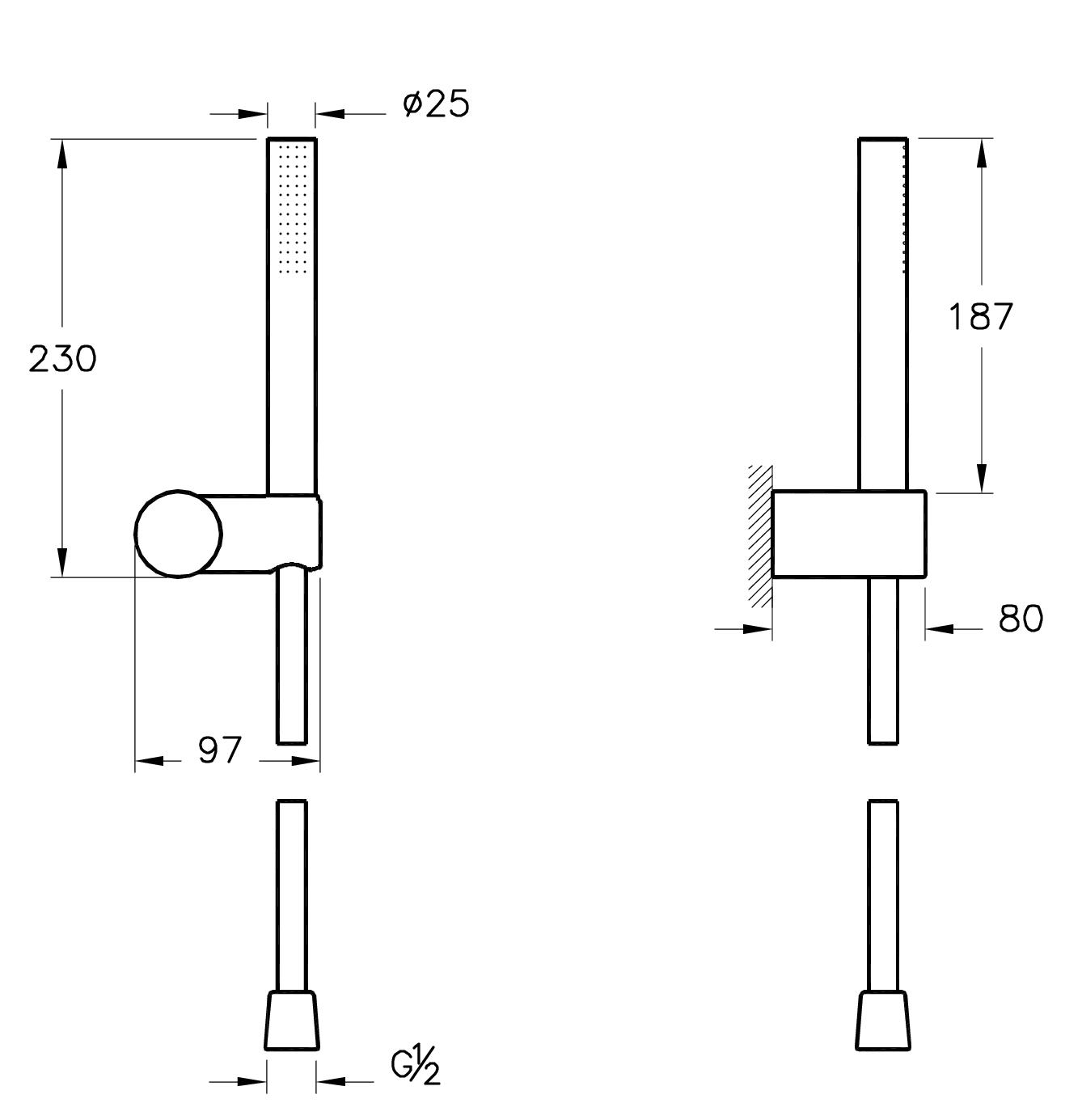 Душевой гарнитур Vitra Origin 1F A4554336 матовый черный