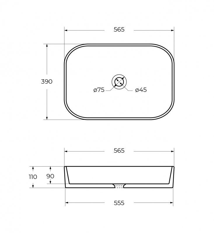 Раковина Cezares CZR-6450 56.5 см белый