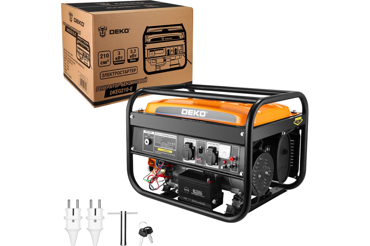 Бензиновый генератор Deko dkeg210-e, 3.2 квт, электростартер 065-1085-1