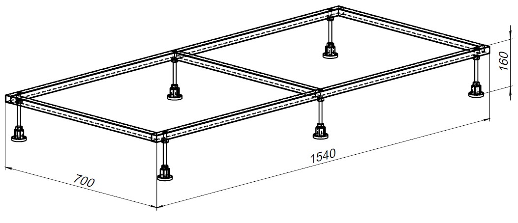 Каркас для поддона Allen Brau 8.00007 160x80