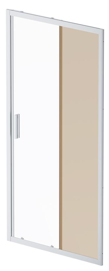 Душевая дверь Am.Pm Gem 100x195 прозрачное/бронзовое стекло, матовый хром
