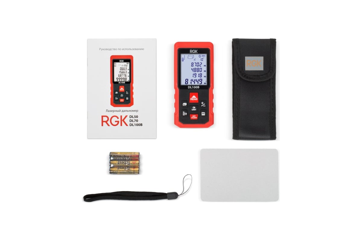 Лазерный дальномер с угломером RGK DL100B 4610011873928