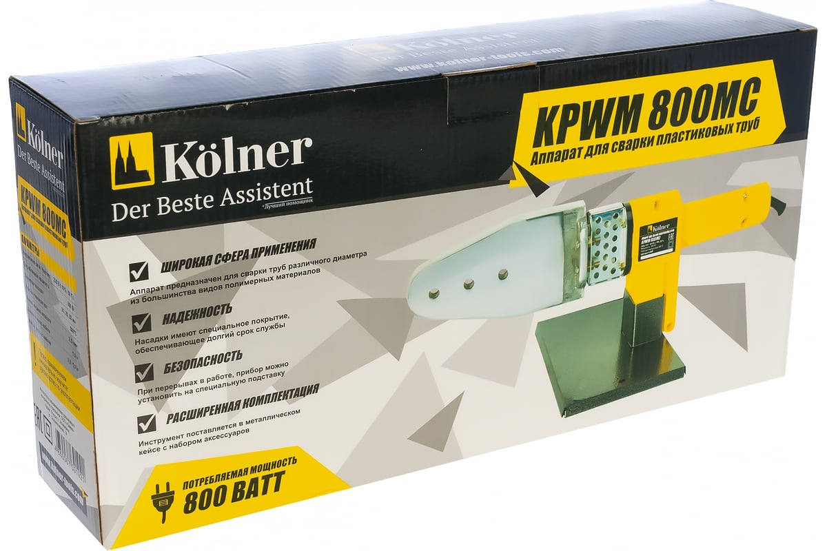 Сварочный аппарат для пластиковых труб Kolner KPWM 800 МC 8031900044