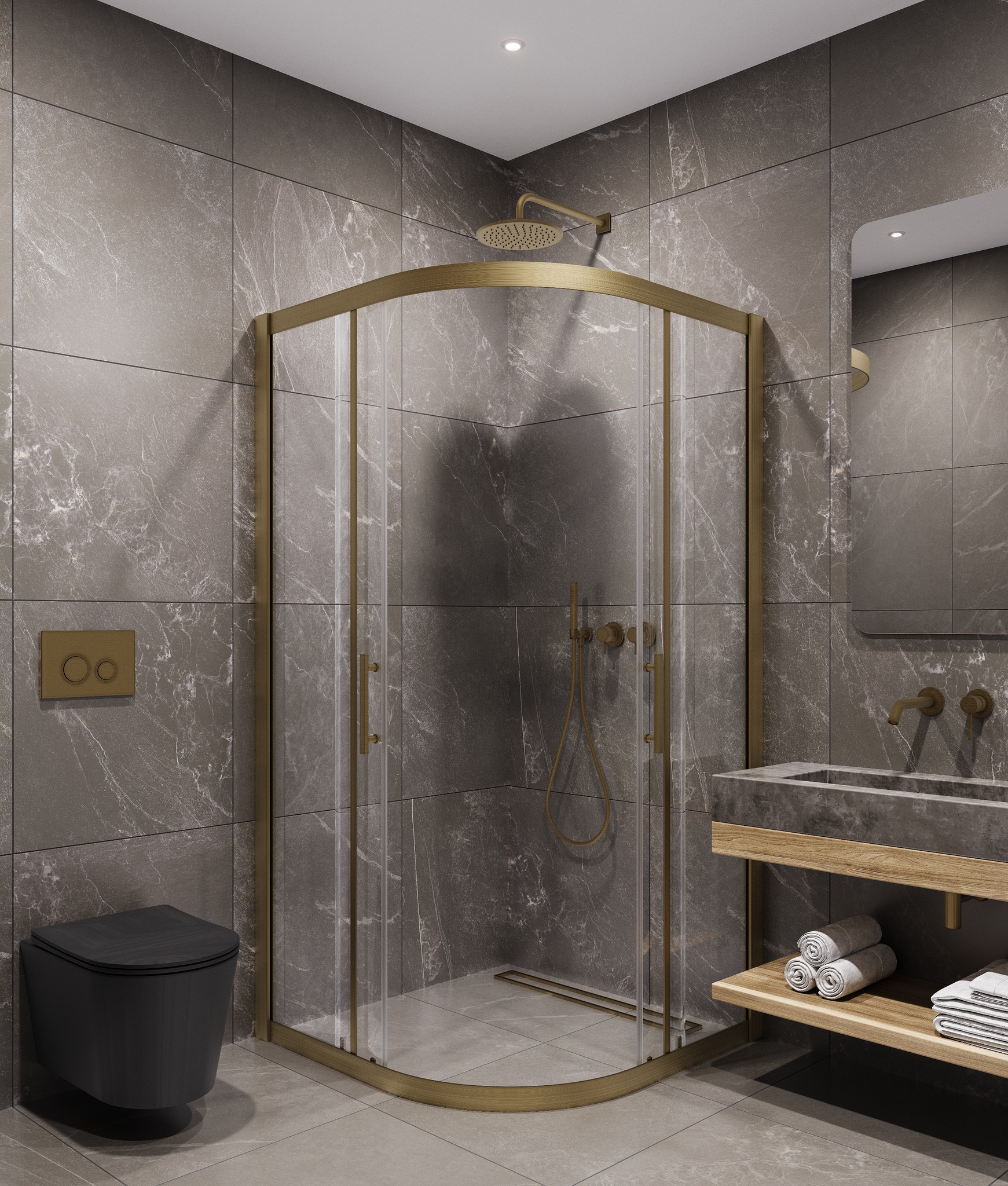 Душевой уголок Timo TPSS-90/17C-8 90x90 прозрачный, матовое золото