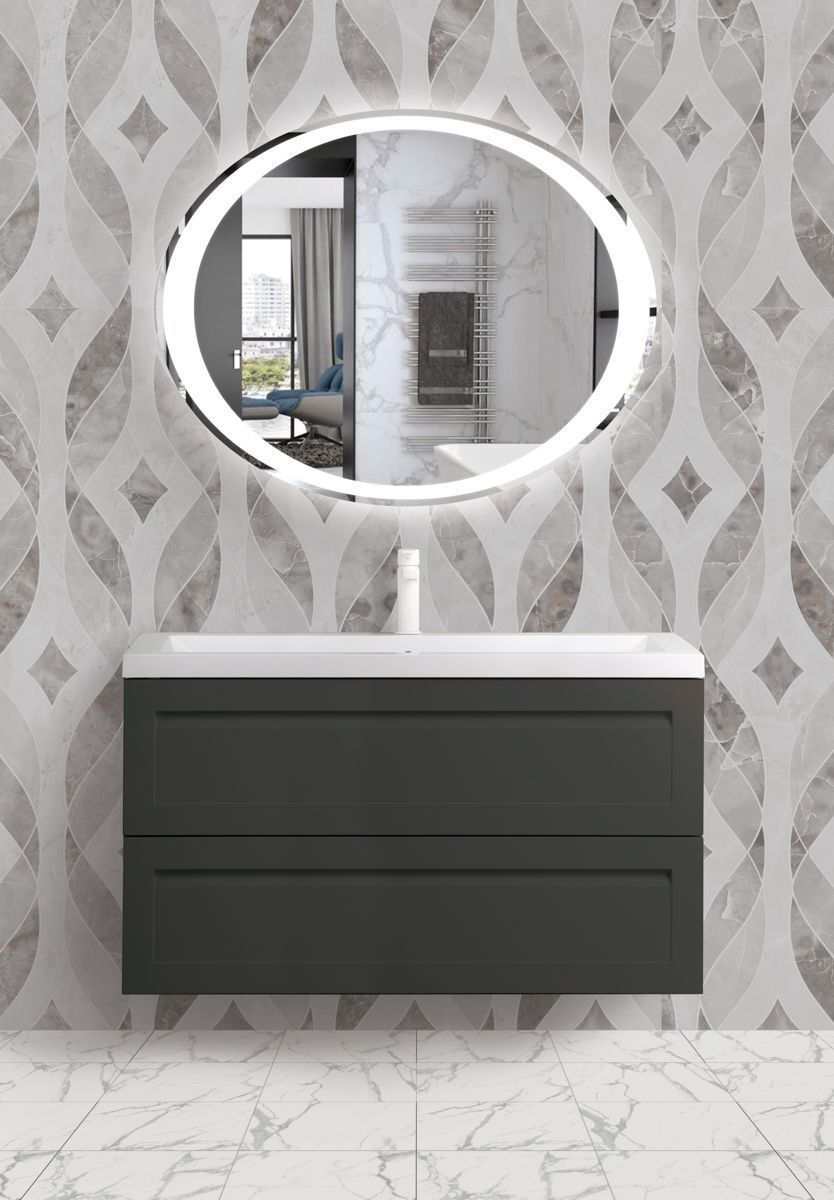 Мебель для ванной Art&Max Platino 100 см серый матовый