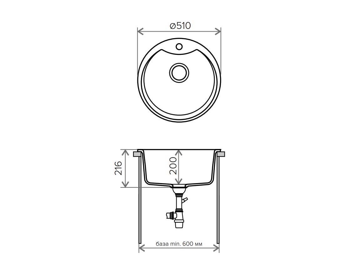 Кухонная мойка Tolero R-108E №911 51 см черный