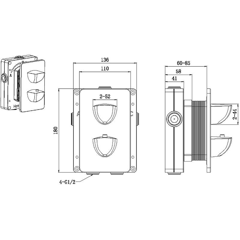 Смеситель для душа Allen Brau Infinity 5.21316 термостат