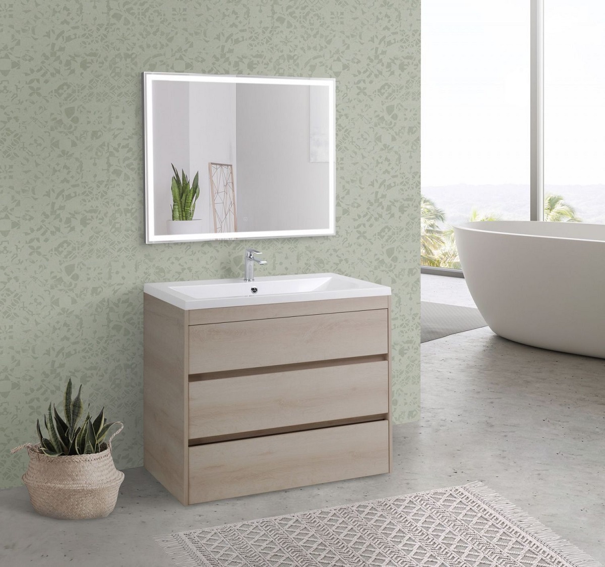 Мебель для ванной Art&Max Family 100 см напольная Pino Bianco