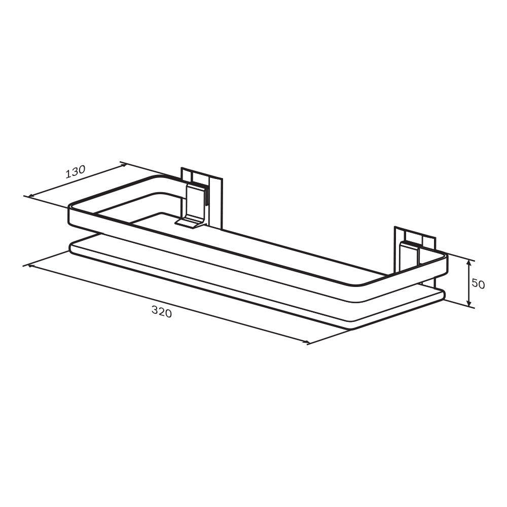 Полка Am.Pm Sense L A7455100 хром