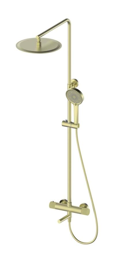 Душевая стойка Oliveeka Y-Line OL-739902-BG с термостатом, золото матовое