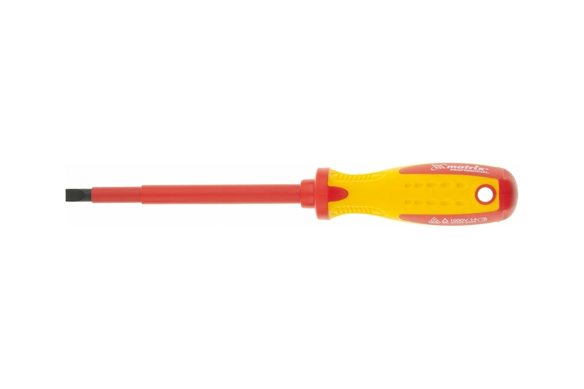 Отвертка Insulated SL5,5x125 мм Matrix CrMo, до 1000 В, двухкомп. рукоятка// PROFESSIONAL 12918