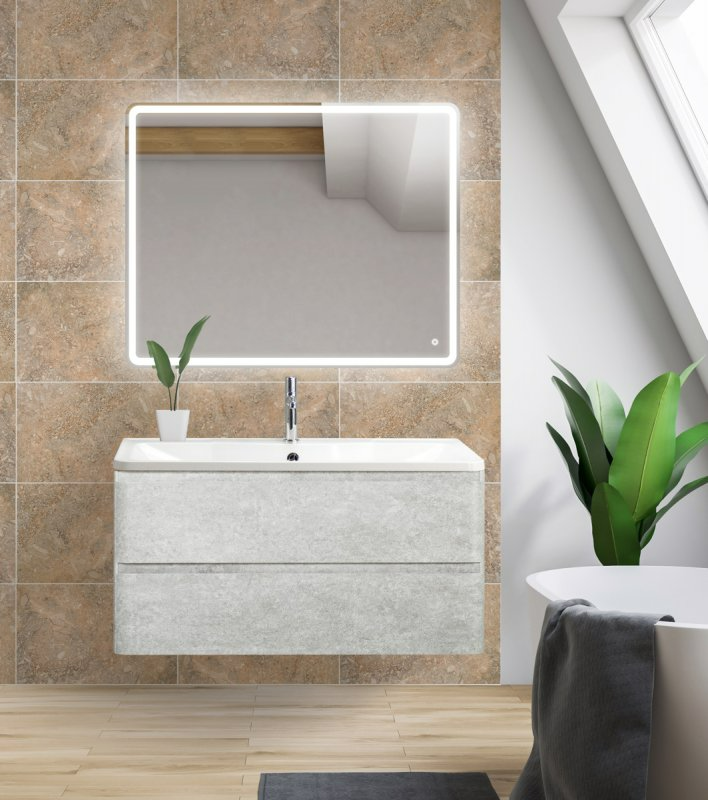 Мебель для ванной BelBagno Albano 120 см подвесная, Cemento Verona Grigio
