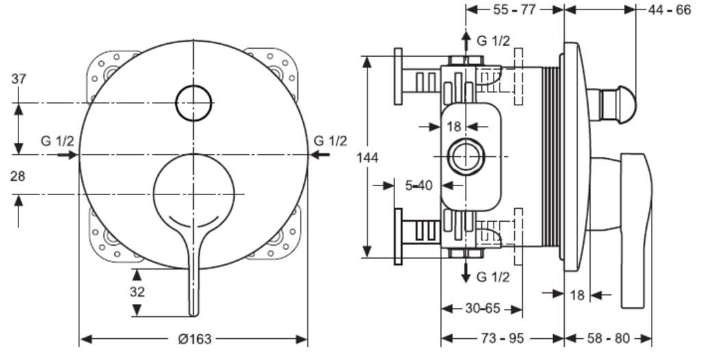 Смеситель для ванны Ideal Standard Melange A4720AA