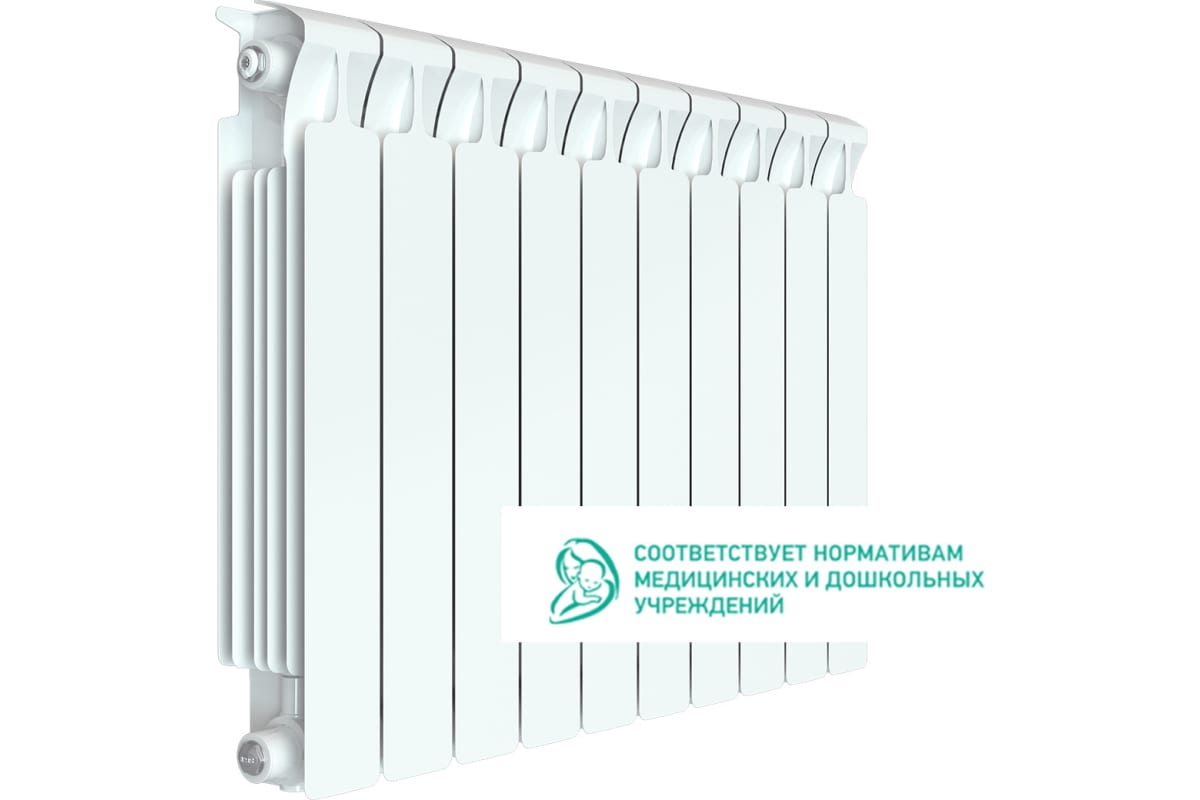 Биметаллический радиатор Rifar MONOLIT 500 10 секций, боковое подключение RQLAGK1B4UO1VQ